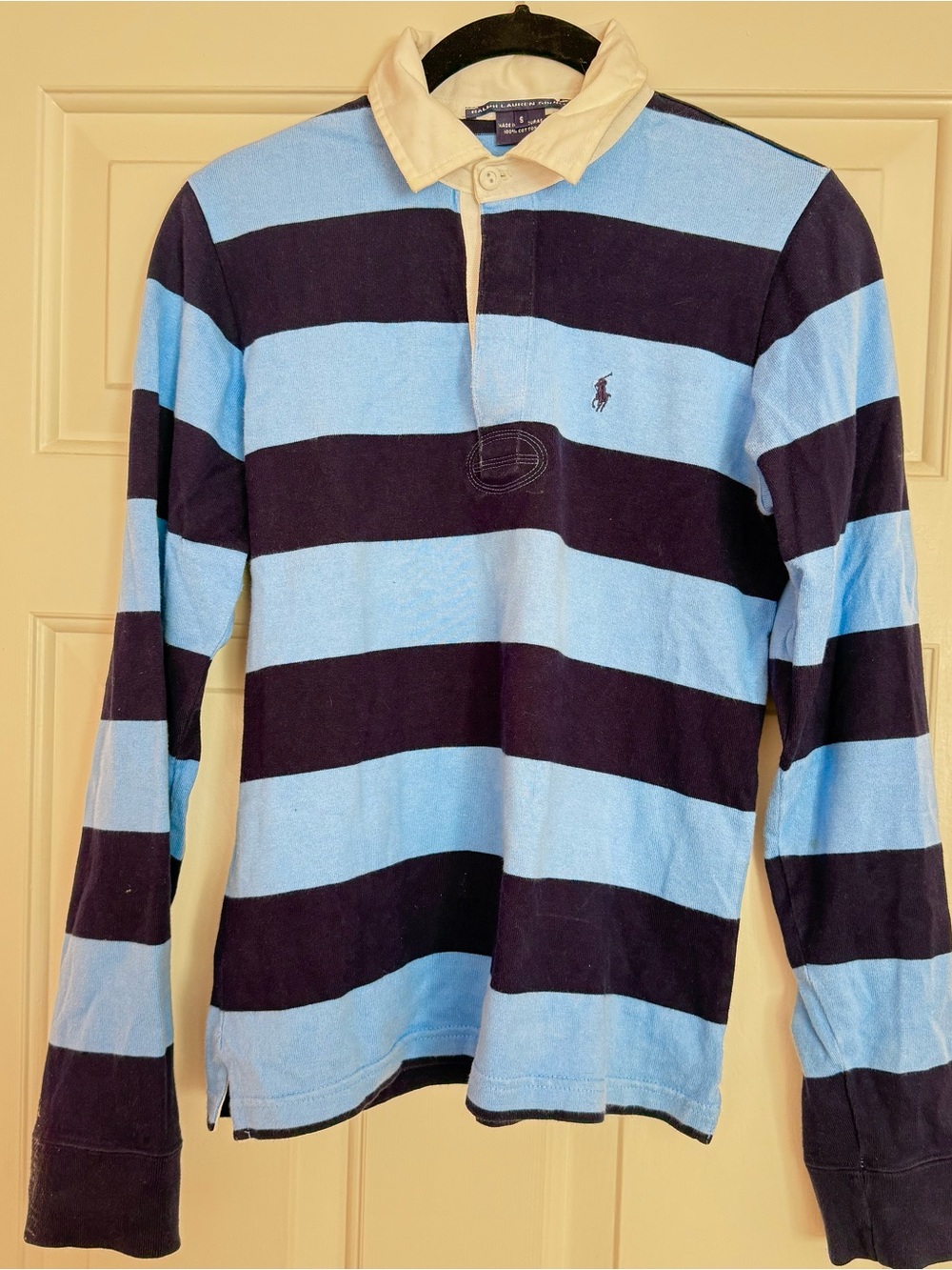 Polo by Ralph Lauren Long-Sleeve Rugby Shirt - Light Blue/Navy/White